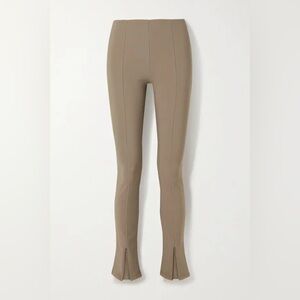 NWT THE FRANKIE SHOP Reya Ribbed Stretch-Jersey Flared Leggings in Mocha - S